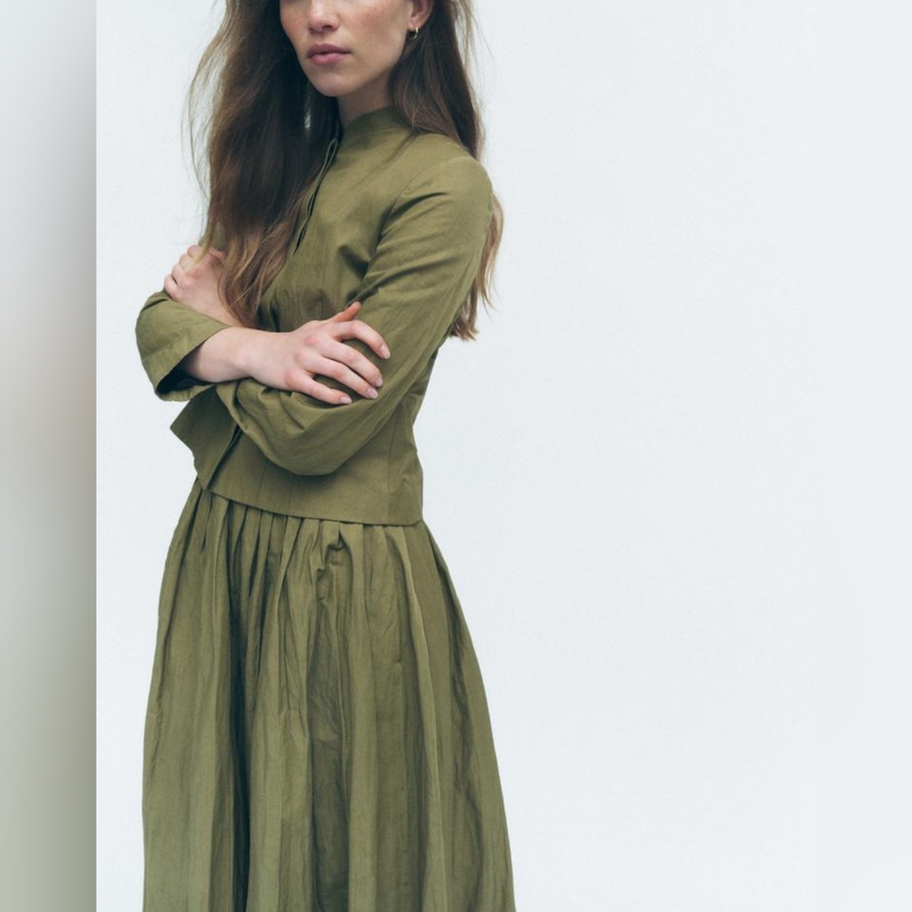 ZARA ZW COLLECTION WRINKLED CROP JACKET
